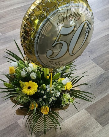 Special anniversary aqua and balloon