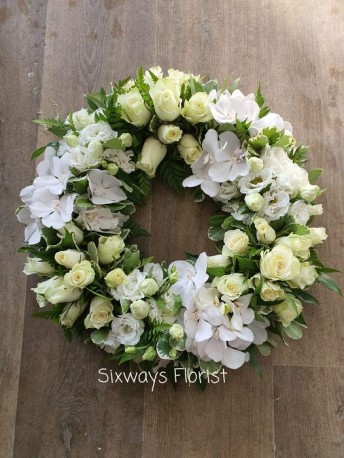 All white cluster wreath